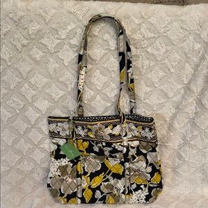 Vera Bradley Holiday Quilted Tote Bag - Yellow and Black